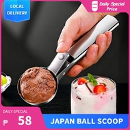 Japan 304 Stainless Steel Ice Cream Scoop Melon Baller Fruit Baller Spoon Non Stick Dessert Tool