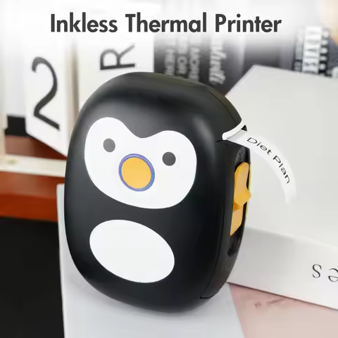 Thermal Label Printer MIni Portable Bluetooth Wireless Label Maker Inkless Printer Machine With 1rol