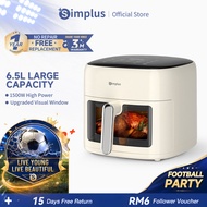 Simplus Air Fryer Large Capacity  6.5L/10L Visible Window LCD Screen for Family Gathering High Effie