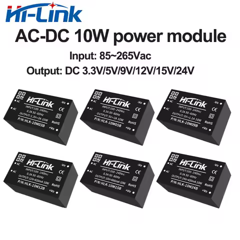 HiLink Low Cost 110V 220V to 10W 3.3V/5V/9V/12V/15V/24V HLK-10M05B/10M09B/10M12B/10M15B/10M24B AC DC