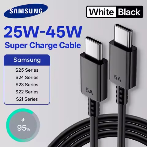 45W Samsung Original PD Cable usb type-c wired 25W 5A Super Fast Charger Samsung S25 S24 S23 S22 Not