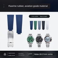 strap watch strap Sesuai untuk Rolex Black and Green Water Ghost Yacht Mingshi GMT Fluoret Steel Lem