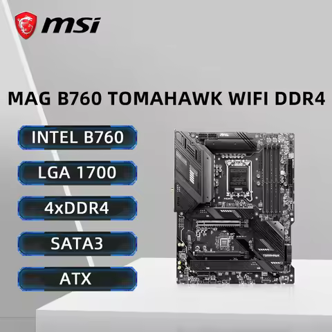 MSI MAG B760 TOMAHAWK WIFI DDR4 Motherboard Support i9-14900K 12900K i5-12400F 12100F CPU 5333MHz HD