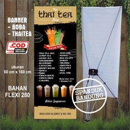 SPANDUK BOBA DRINK | BANNER BOBA DRINK | PAKET BANNER USAHA MINUMAN CUSTOME UKURAN 60 cm x 160 cm BA
