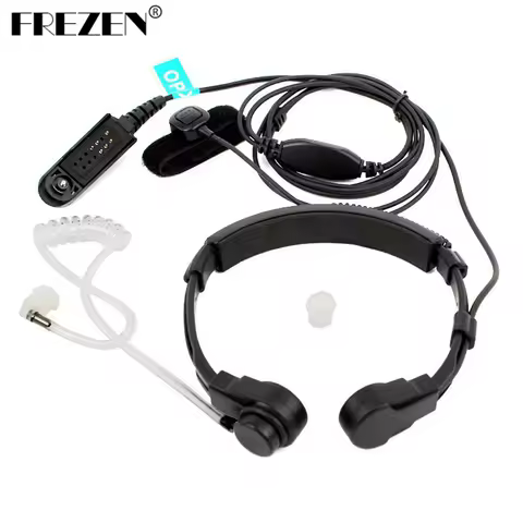 Adjustable Finger PTT Throat Headphone Air Tube For Motorola Walkie Talkie Radios GP328 GP338 GP339 