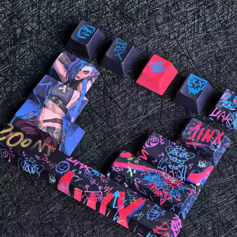 Jinx Graffiti Keycap Cherry Keyboard Keycap Pbt12Keys Game Keycaps Additional Key Personalized Custo