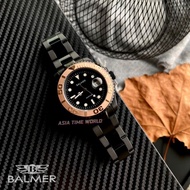 BALMER | 7918G BK-4 Rose Gold Sapphire Men's Watch with 50m Water Resistant Black Stainless Steel | Official Warranty