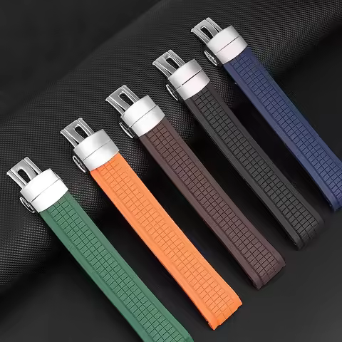 21mm Colorful Silicone Rubber Watchband For Patek Watch Strap for Aquanaut Philippe Series 5164a 516