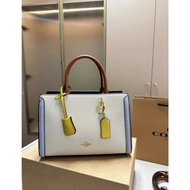 New New COA White Yellow Blue Combination Handheld Noble Women's Bag Fashion One Shoulder Crossbody Women's Bag 27cm