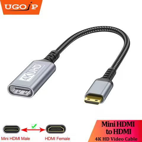 UGOjP Mini/Micro HDMI to HDMI Adapter Cable 4K@60Hz Bi-Directional HDMI Extension Converter for Came