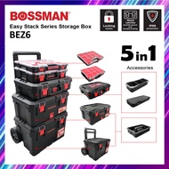 BOSSMAN 5 in 1 EASY STACK STORAGE BOX BEZ6 Tools Box Heavy Duty PENYIMPANAN Kerja Simpan Mesin
