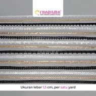 Charisma Lace Guiper Sequin 1.5cm - Embroidered Lace/ Sequin Lace 1.5cm Wide/ Price Per 1 Yard (90cm