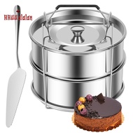 2-Tiers Stainless Steel Steamer 2.4 Quarts Capacity with Lid Stackable Flan Pan Mold Nonstick Steame