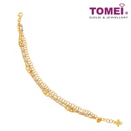 TOMEI Dual-Tone  Vogue Bracelet, Yellow Gold 916