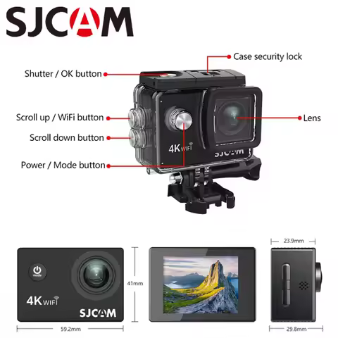 SJ4000 AIR 4K30FPS 16MP Wifi Action Camera HD Waterproof Underwater Photography And Videography Blac