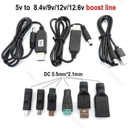 USB Step UP Module connector Cable 5V to 9v 12v 12.6V 8.4v boost line power to DC 5.5x2.1mm male min