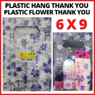 Plastic Thank You Transparent Flower, Plastic PP COD, Plastic Hang Thank You SIZE 6 X 9