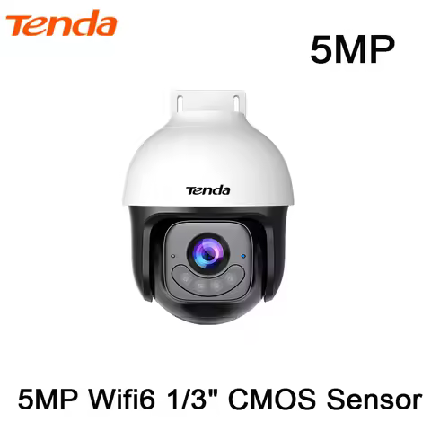 Tenda WiFi6 5MP Full-Duplex Bidirectional Voice Detection Outdoor Full-Color Wireless Ball Machine S