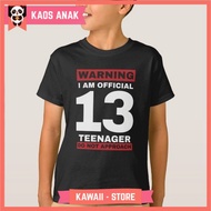 Children's T-shirt 13th birthday officially teenager 13 years old Premium Quality