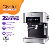 20 Bar (FREE Nespresso Capsule Filter) Giselle Espresso Coffee Milk Bubble Maker Machine &amp; Milk Frothing-850W (KEA0335)