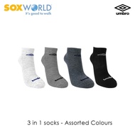[SOXWORLD] UMBRO 3 PCS ANKLE TRAINING UNISEX SOX SPORT SOCKS SOXWORLD SOX WORLD MEN ANKLE SOCKS 30-3