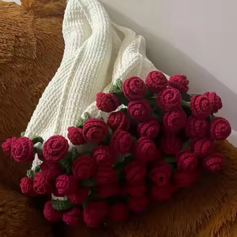 1pcs Finished Flower Bouquet Blanket Soft and Lightweight Knitted Throw Blankets for Birthday Weddin