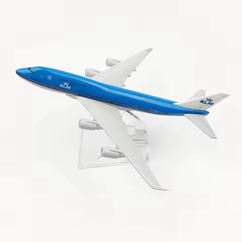 B747 16cm Airplane KLM Netherlands Airways Alloy Aircraft Metal Static Model With Landing Gear Colle