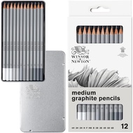 Winsor & Newton Medium Graphite Pencils 4H-6B 12 pencils/set