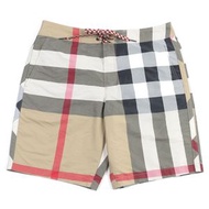 成色極佳的 BURBERRY 8022647 Tisci 時代 Nova 格紋泳褲，米色，M 碼，正品，男士