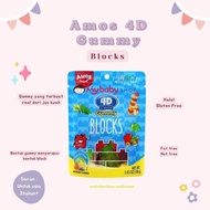 Amos 4D Gummy blocks 38gr / Soft Candy / Block-Shaped Candy / Jelly Block Candy