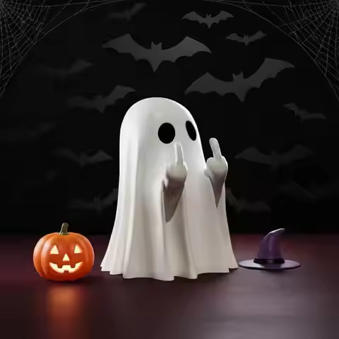 Halloween Ghost Figurine - Spooky Resin Finger Statue, Cute Decor for Halloween Decorations, Porch a