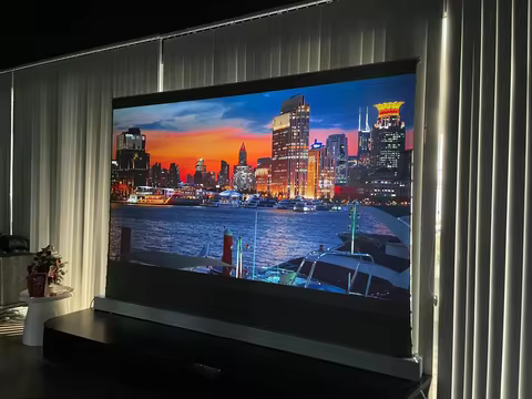 72-150 inch ALR Motorized Floor Rising Projection Screen Support 3D 4K Long Throw Projector for Hise