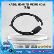 Micro HDMI to HDMI Cable 3m 300CM/ 3 Meter/ - High Speed Ethernet Audio Video Premium Quality !!