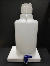 ถังใส่น้ำกลั่น ถังน้ำ ถังน้ำมีก๊อก Carboy Aspirator Bottle with Faucet HDPE ถังน้ำ 10 ลิตร ถังน้ำ 20