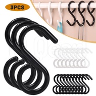 3Pcs Japanese-style S-type Soft-headed Hook / Multi-function Wardrobe Bathroom Home Hooks / Anti-fal
