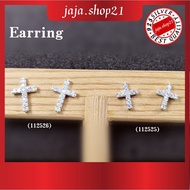 | 925 Silver Earring CZ Stones Cross | 925纯银 十字架石头耳环 | Subang Batu CZ Perak 925