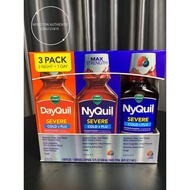 [ ĐỦ BILL STORE + AIR] Set 3 chai siro Vicks DayQuil & NyQuil Cold & Flu Severe 1.06L _ Live mua hàn