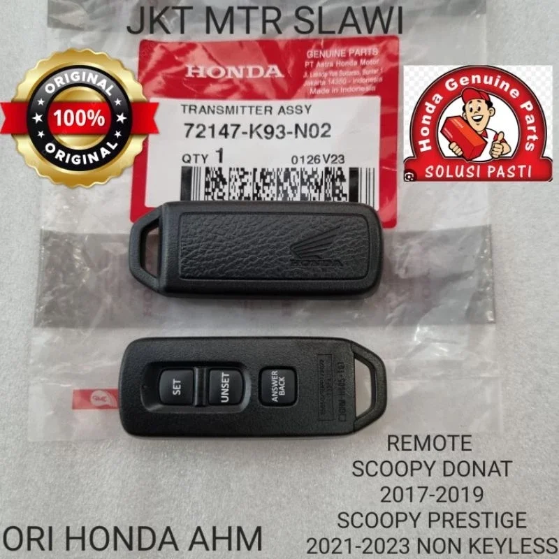 72147-K93-N02 remote scoopy f1 new esp Scoopy prestige non keyless 2017-2023 dealer resmi hgp hond