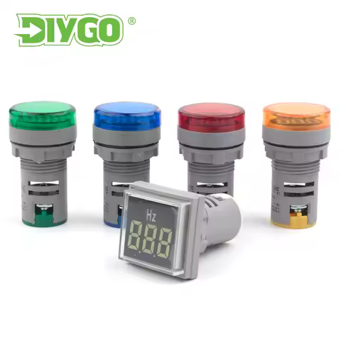 Square Round 0-99 Hz Measuring Range Digital Display Electricity Hertz Meter Frequency Meter Indicat