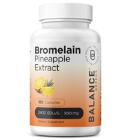 Bromelain 500mg, 180 Capsules - Pineapple Extract Digestive Enzyme - Supports Digestion and Joint Su