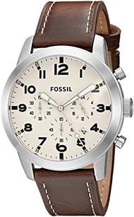 Fossil Men s FS5146 Pilot 54 Chronograph Watch with Brown Leather Band