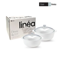 Felli Dinexe Opal Glass White Casserole With Lid Set (4 Pcs) - Linea