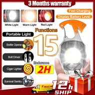 LED lampu suluh Flashlight led light Glare COB Keychain Light USB Charg Emergency Lamp Strong Magnet