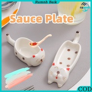 Cute Sauce Plate/Cute Ceramic Sauce Plate with Cat Pattern Ceramic Bowl Plate Sauce Container