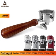 NEOUZA Espresso Portafilter 51mm Compatible with DeLonghi Dedica EC680 EC685 Smeg Coffee Machine Non