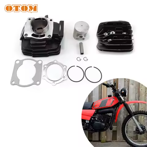 OTOM Motorcycle Cylinder Kit Piston Ring Gasket Set Bore 66mm and Engine Cylinder Head Cover For YAM
