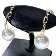 二手 Akoya 珍珠耳環，7.6 毫米，18K 金，1.9 克。