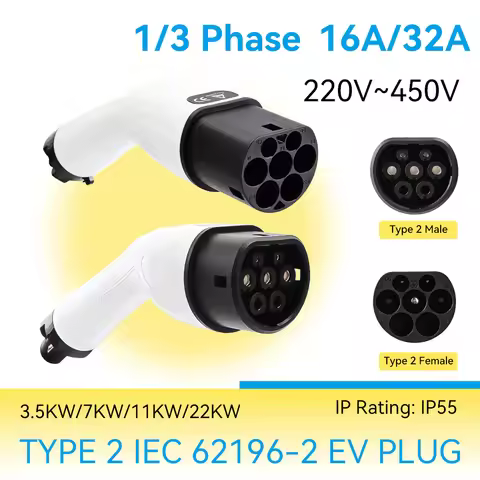 Type2 EV Male Female Plug IEC62196-2 EV Charger Plug AC Connector without cable for EV Electric Car 