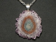 紫水晶鐘乳石切片 紫色 紫丁香 淡紫 薰衣草 晶洞 墜鍊