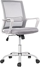 Office Chair Desk Chair Home Office Desk Chairs with Wheels Ergonomic Mesh Office Chair, Mid Back Computer Office Desk Chair with Armrests for Adults, Teens, Grey